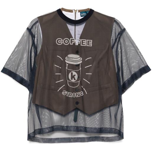 Kolor top con stampa grafica - blu