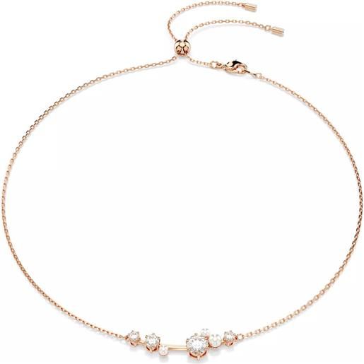 SWAROVSKI collana constella, crystal pearl, tagli round placcato oro rosa