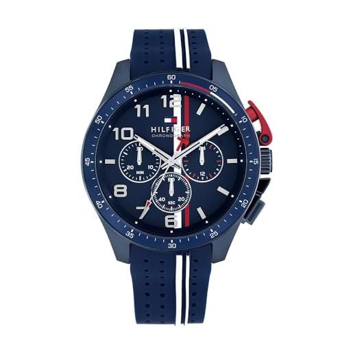 Tommy Hilfiger orologio con cronografo al quarzoda uomo con cinturino in silicone blu navy - 1792169