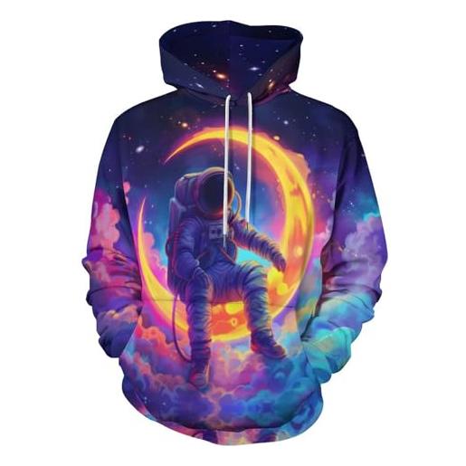 BarbedRose felpa con cappuccio da uomo con stampa digitale galaxy pattern felpa con cappuccio, fiori di ciliegio inchiostro, large-x-large