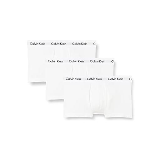 Calvin Klein boxer da uomo in confezione da 3, uomo, bianco, s