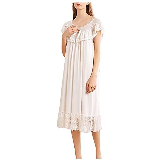 Camicia Da Notte Donna In Pizzo E Cotone - Sexy E Comoda, Per Estate, Regalo Ideale - Foto 4