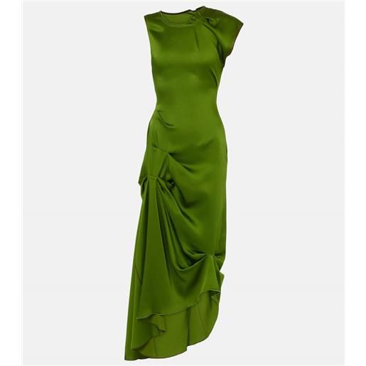 Victoria Beckham abito lungo asimmetrico in raso