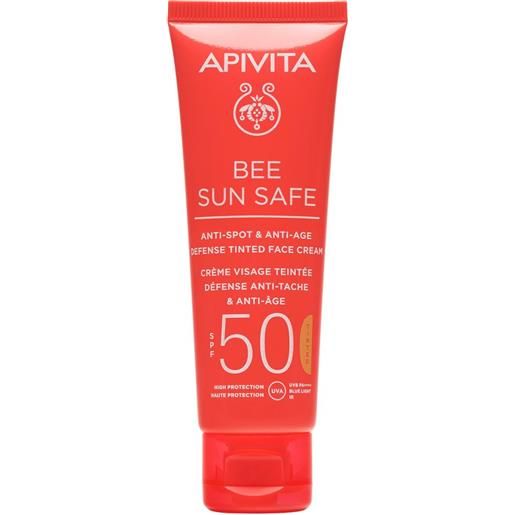 Apivita crema viso colorata anti-macchia&anti-age spf50 50 ml solare