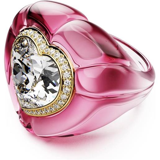 SWAROVSKI anello cocktail dulcis, taglio cuore rosa, 58