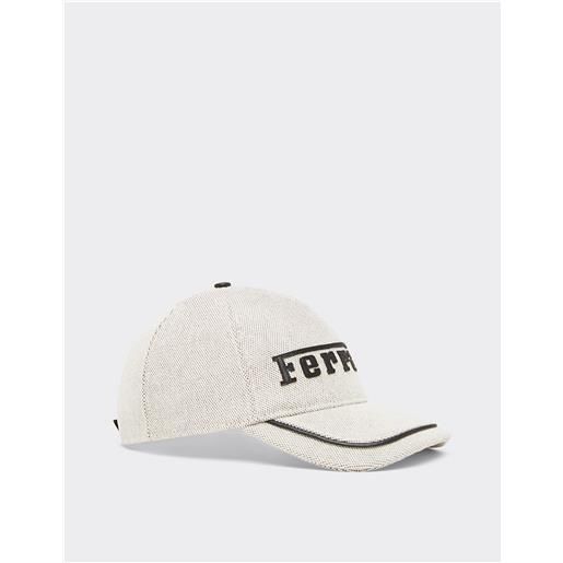 Ferrari baseball cap con logo Ferrari ricamato e dettagli in pelle - cappellini black os