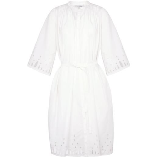 Yves Salomon abito midi plissé - bianco