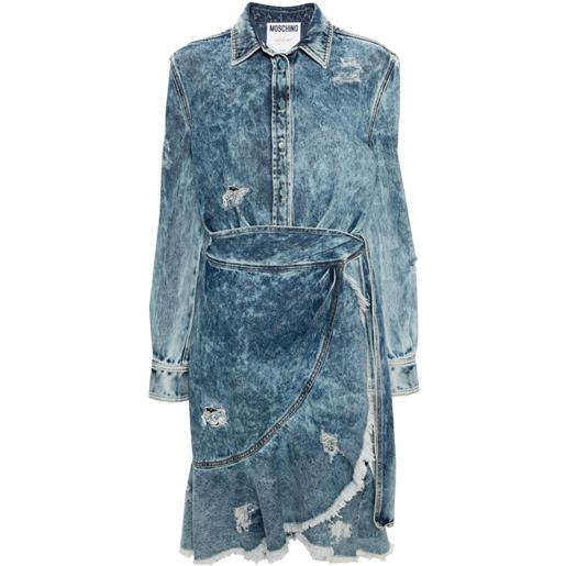 Moschino abito denim con effetto vissuto - blu