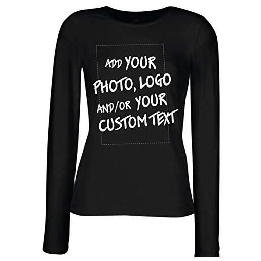 lepni.me maglietta donna manica lunga maglia personalizzata, aggiungere il logo aziendale, il proprio design o foto, fare t shirt regalo (l nero multicolore)