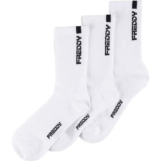 Freddy calzini sportivi taglio medio con logo - pack da 3 paia