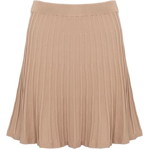 Yves Salomon minigonna plissettata - toni neutri