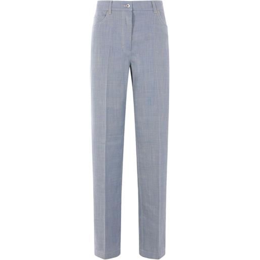 Ferragamo pantaloni con cinque tasche - blu