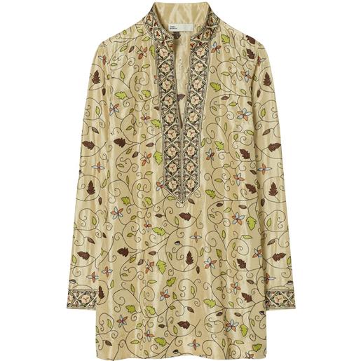 Tory Burch tunica con ricamo - toni neutri