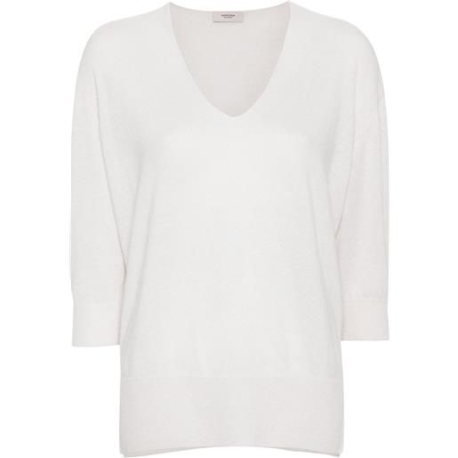 Agnona top con scollo a v - grigio