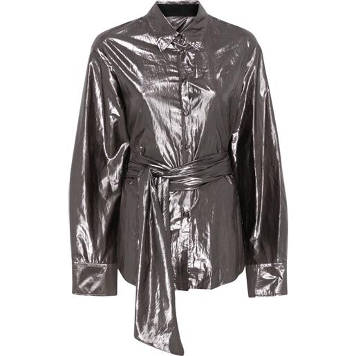 Forte Forte camicia lamé - ombra grey
