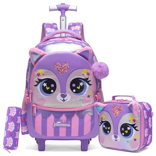 HTgroce zainetto scuola bambina con astuccio, pranzo al sacco & borsa penna