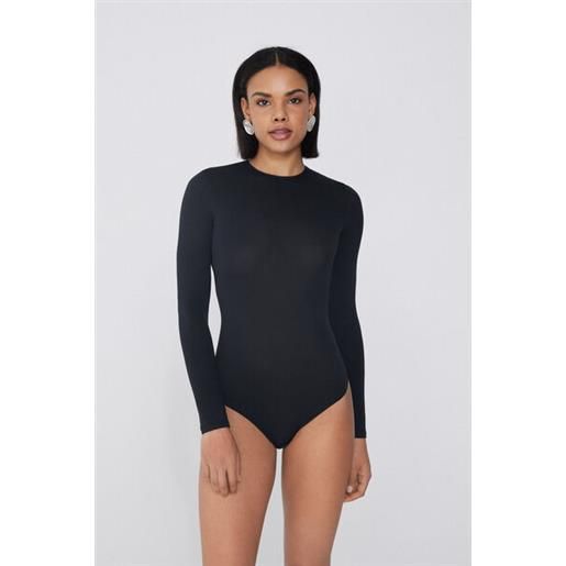 Tezenis body manica lunga microfibra leggera donna nero