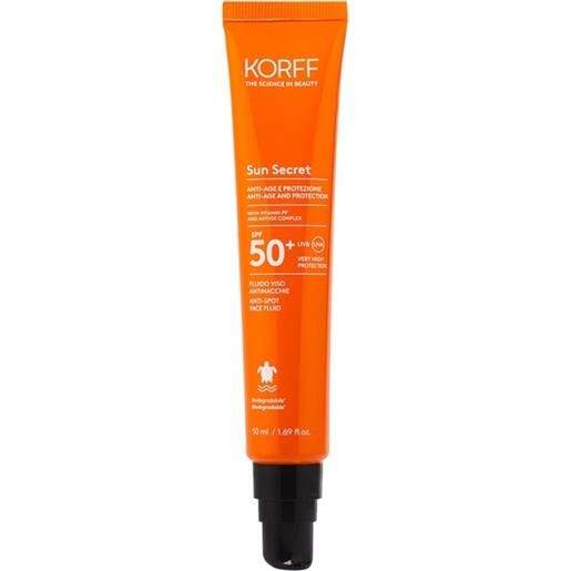 Korff sun fluido solare viso antimacchie spf50+