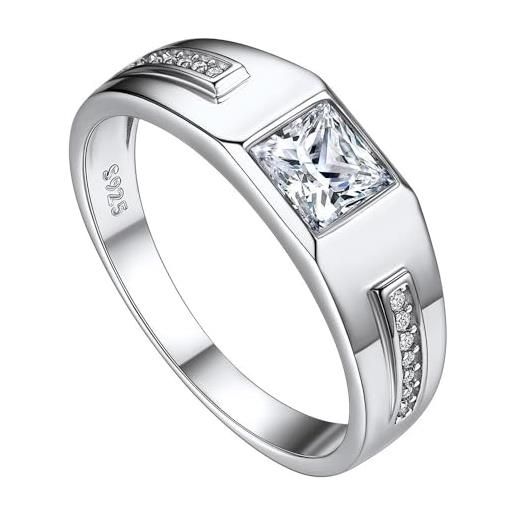 Anello da Donna Personalizzato in Argento sterling 925 Anello con Nome e Pietra portafortuna Anelli di Fidanzamento Anniversario Matrimonio San Valentino Regalo per Lei (Style 3
