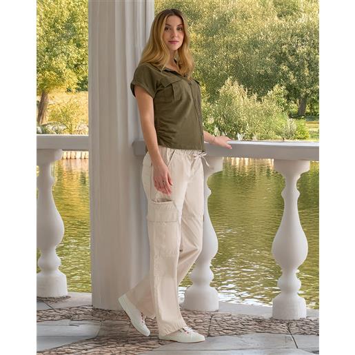 Prénatal pantalone beige premaman con tasche cargo