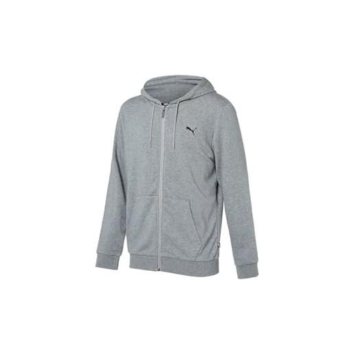 PUMA felpa da uomo ess con cappuccio e zip intera, grigio medio mélange, m