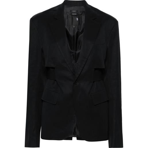 R13 blazer con cintura trench vent - nero