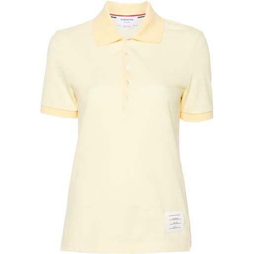 Thom Browne polo a righe con applicazione logo - giallo