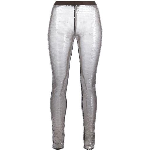 Nensi Dojaka leggings a vita alta con paillettes - marrone