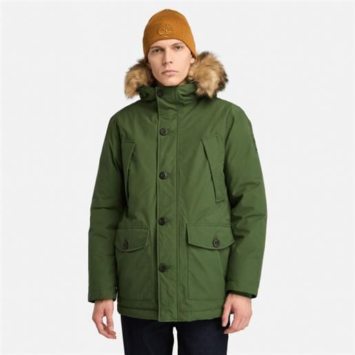 Timberland - parka impermeabile scar ridge da uomo in verde scuro, uomo, verde, taglia: l