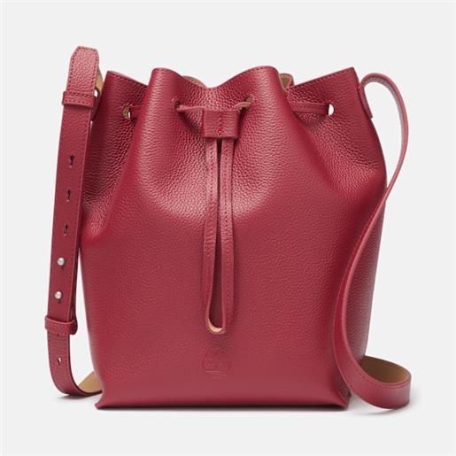 Timberland - borsa a secchiello in pelle tuckerman da donna in rosso scuro, donna, rosso
