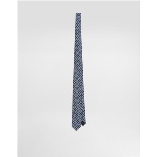 Dolce & Gabbana cravatta martini in jacquard microdisegni e logo