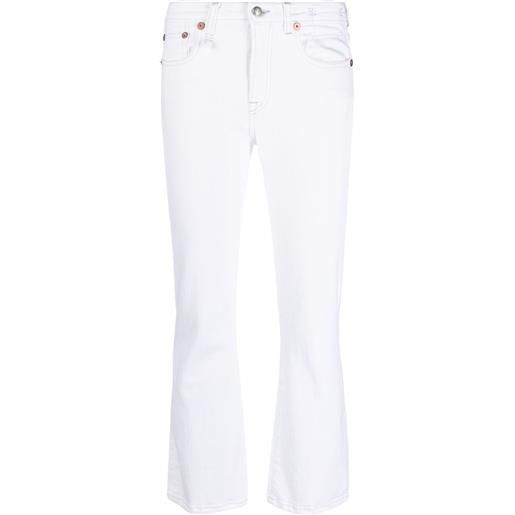 R13 jeans crop svasati - bianco