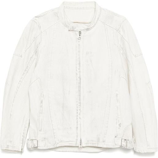 CROQUIS giacca denim con inserti - bianco