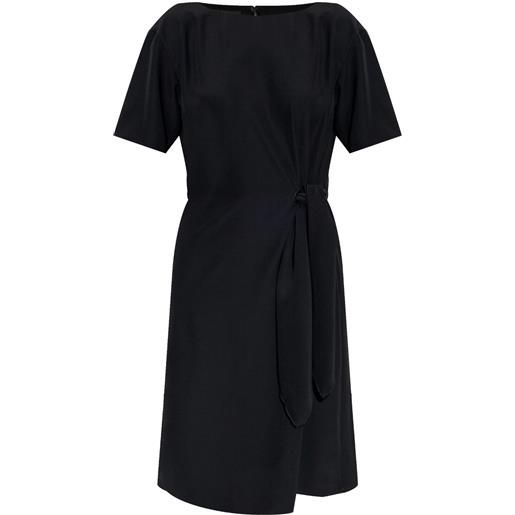 Emporio Armani abito con nodo laterale - nero