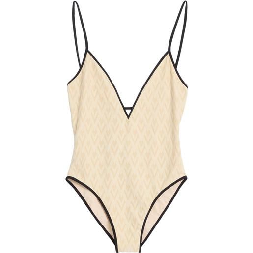 Valentino Garavani costume da bagno toute la v jacquard - bianco