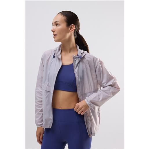 Ysabel Mora giacca sportiva packable con cappuccio regolabile grigia