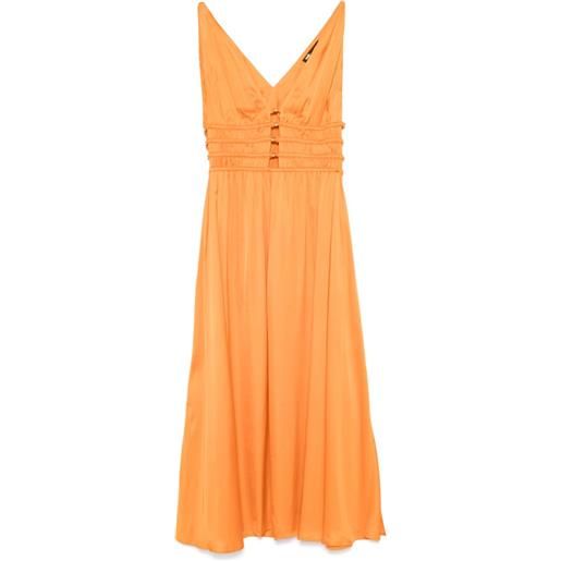 Maje abito midi con scollo a v - arancione