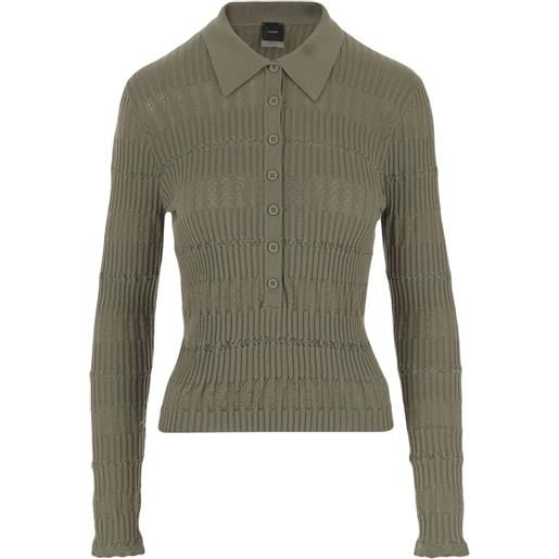 PINKO top con colletto polo - verde