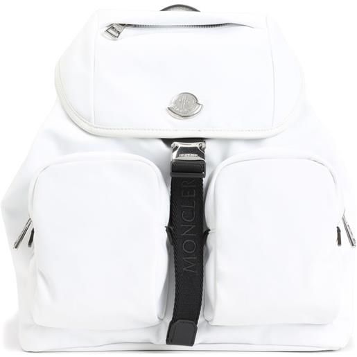 Moncler zaino con placca logo - bianco