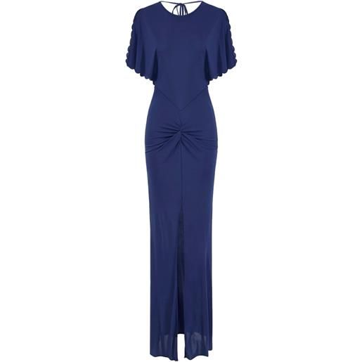 Elisabetta Franchi abito da sera con bordo a smerlo - blu