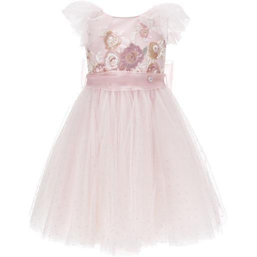 Monnalisa abito tulle ricamo paillettes