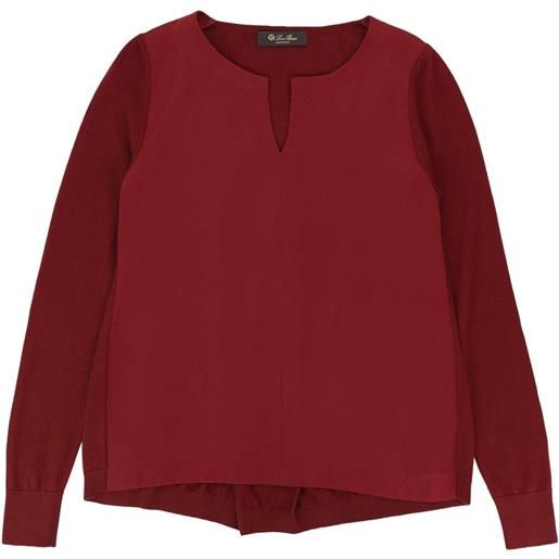 Loro Piana blusa in seta con scollo a v - rosso