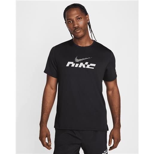 Nike dri fit uv miler m - t-shirt running - uomo - nero