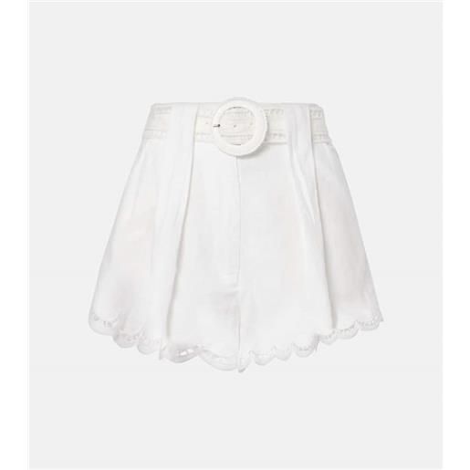 Farm Rio shorts a vita alta in lino