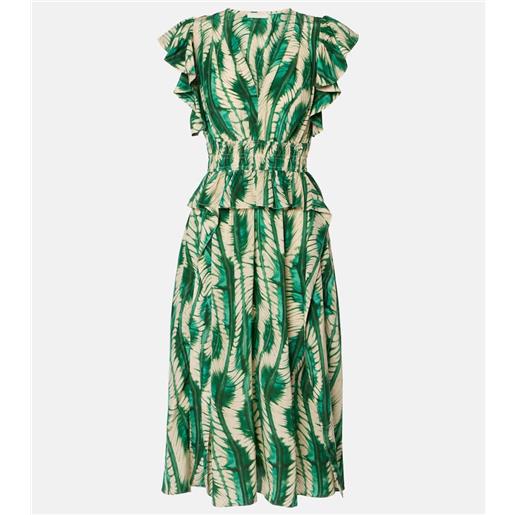 Ulla Johnson abito midi brielle in seta crãªpe de chine