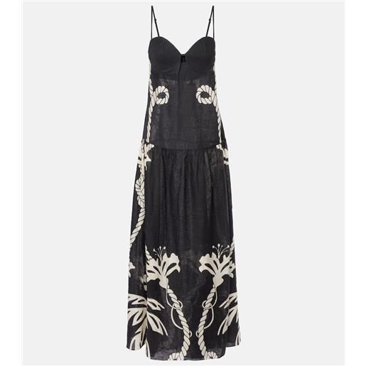 Johanna Ortiz abito lungo in lino con stampa