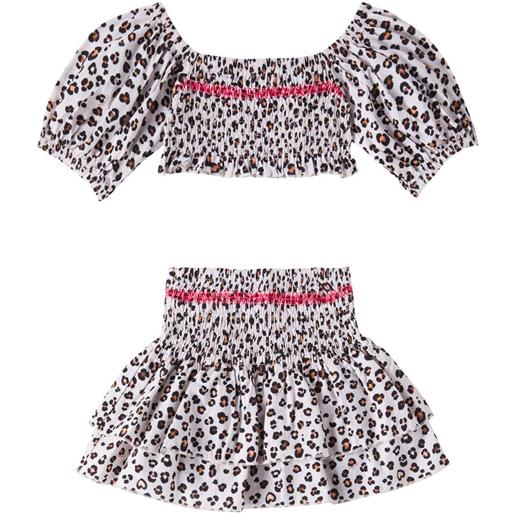 Monnalisa top e gonna in cotone con stampa