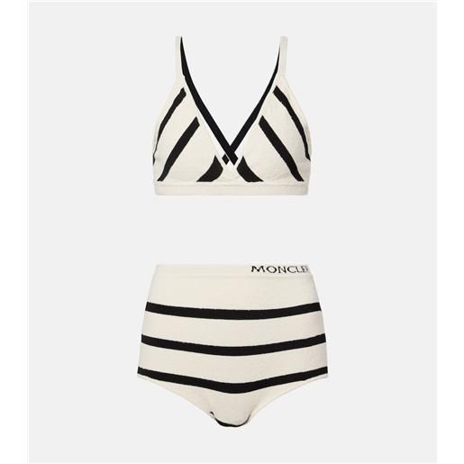 Moncler bralette e slip in misto cotone a righe