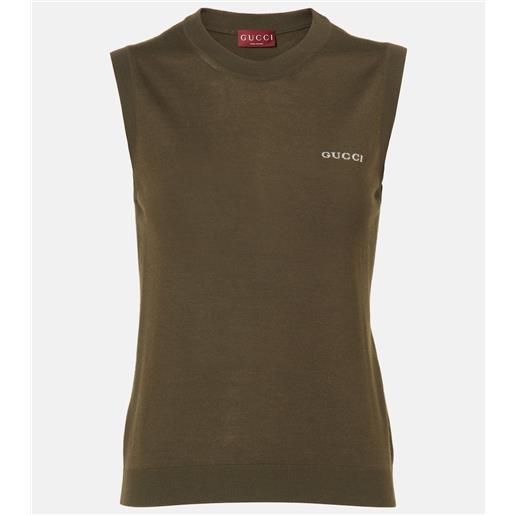 Gucci gilet in misto cashmere e seta