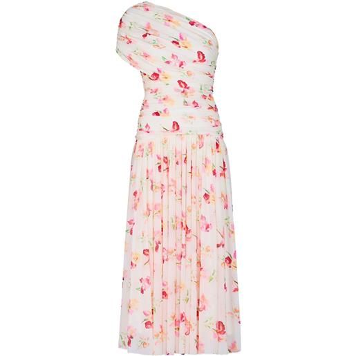 Nicholas abito midi gaia monospalla - bianco